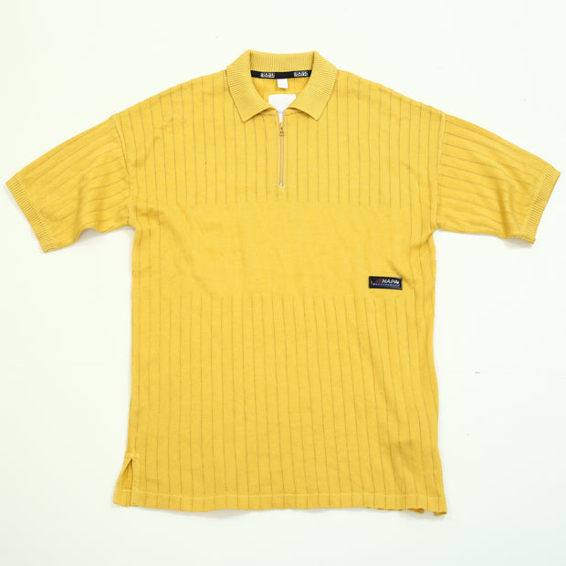 Napapijri Solid Polo Yellow Oversized T-Shirt Men's M