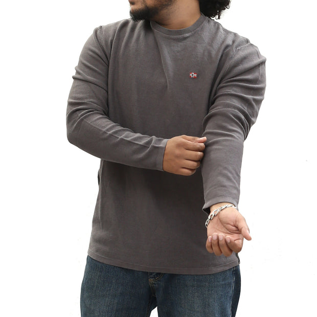 Napapijri Solid Men's Sweatshirt Long Sleeve Cotton Pullover M