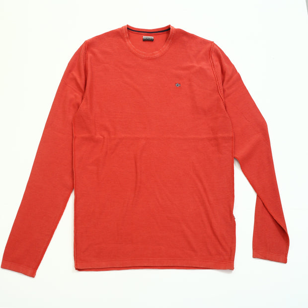 Napapijri Solid Long Sleeve Orange Men's Sweatshirt L