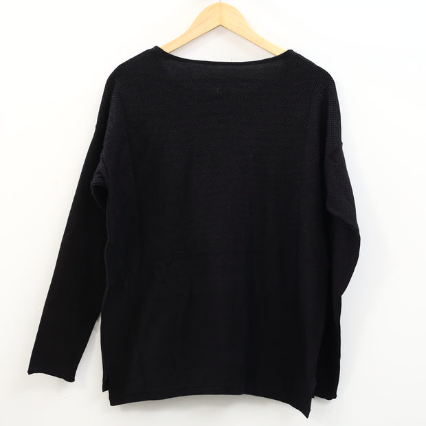 Napapijri Men's Solid Long Sleeve Sweater T-Shirt Pullover Black XL