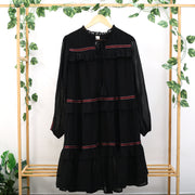 Concept Clothing Metallic Ruffle Tunic Mini Dress L