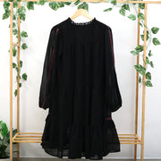 Concept Clothing Metallic Ruffle Tunic Mini Dress L