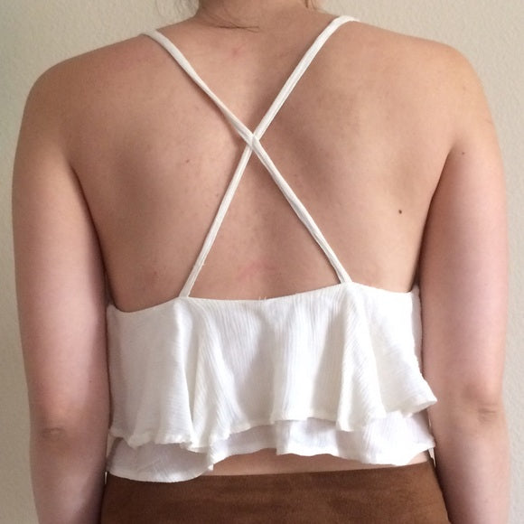 Kimchi Blue Ruffle Criss Cross Top