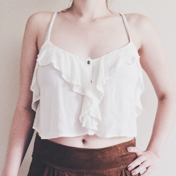 Kimchi Blue Ruffle Criss Cross Top