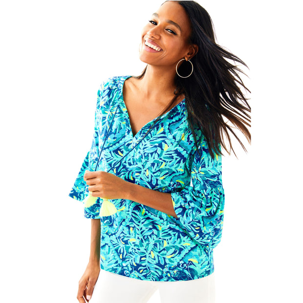 Lilly Pulitzer Del Lago 印花束腰上衣