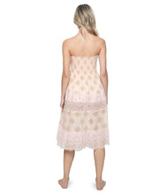 PQ Swim Anthropologie Namaste Evie Smocked Cover UP Tube Midi Dress Skirt