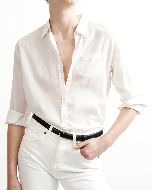 Nili Lotan Cotton Voile NL Buttondown Shirt Top