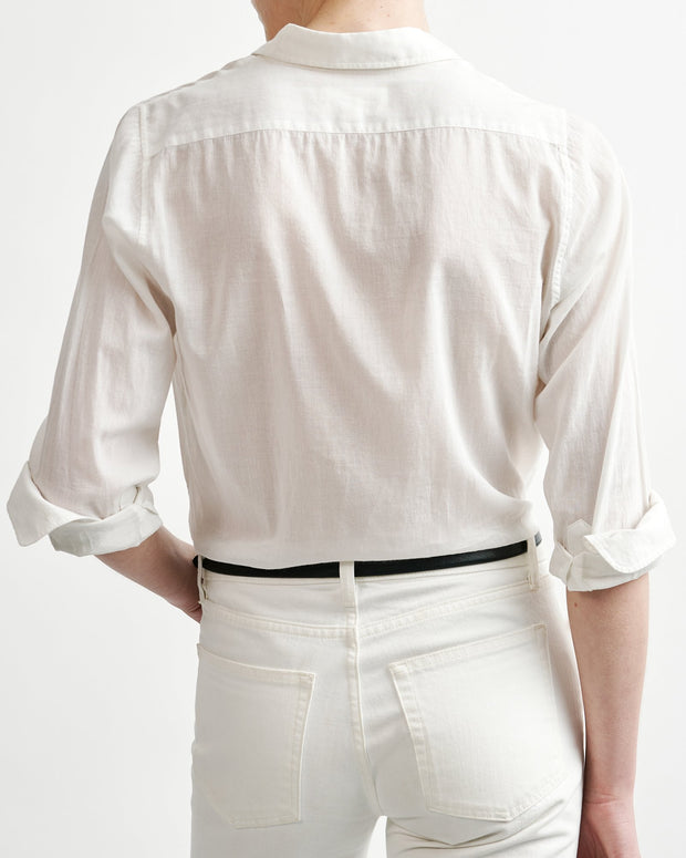 Nili Lotan Cotton Voile NL Buttondown Shirt Top