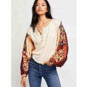 Free People Light Magic Henley Blouse Top