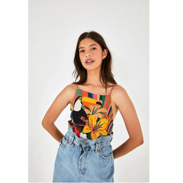 Farm Rio Anthropologie Regatta Wonder From Toucan Cami Blouse Top