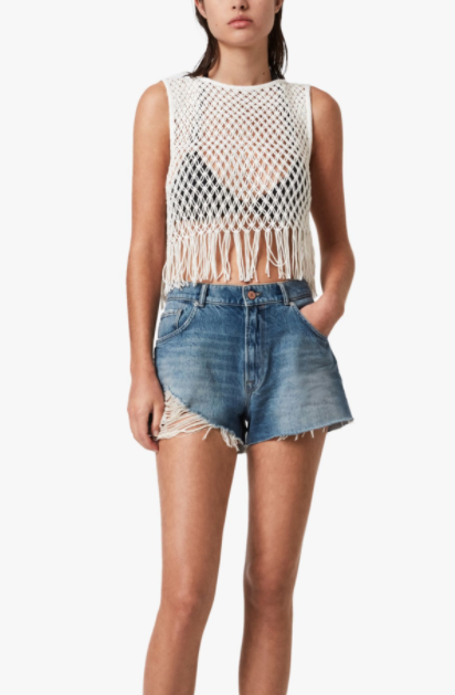 All Saints Jesa Sleeveless Blouse Top S-4