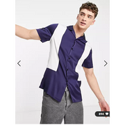 ASOS DESIGN Men's Satin Contrast Panels Shirt