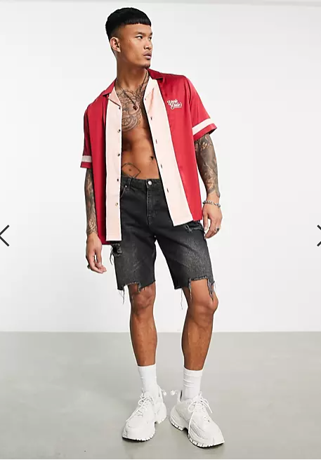 ASOS DESIGN Men's Bowling Buttondown Shirt S