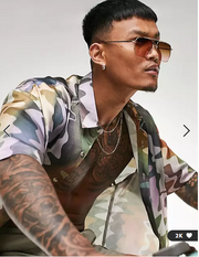 ASOS DESIGN Men's Boxy Oversized Satin Shirt
