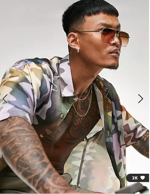 ASOS DESIGN Men's Boxy Oversized Satin Shirt