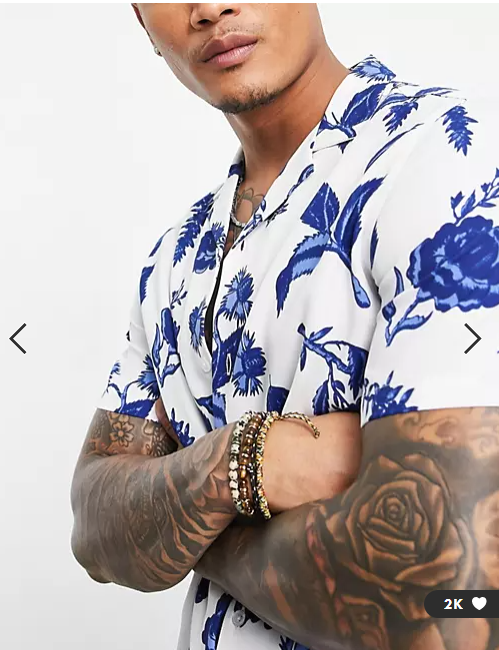 ASOS DESIGN Men's Revere Hawaiian Shirt