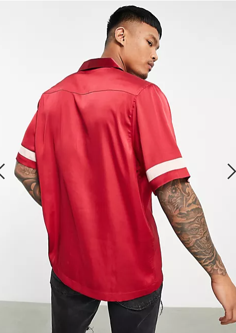 ASOS DESIGN Men's Bowling Buttondown Shirt S