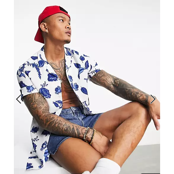 ASOS DESIGN Men's Revere Hawaiian Shirt