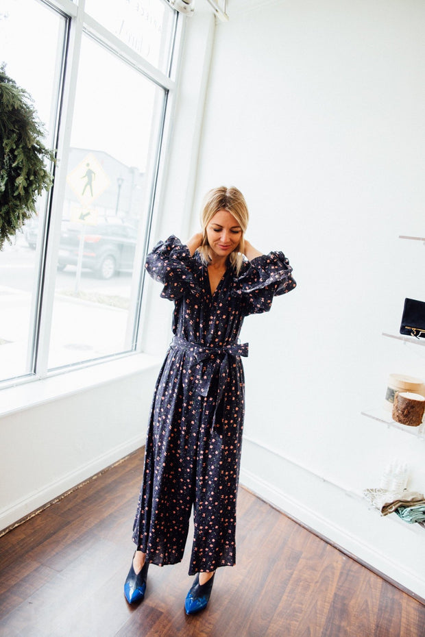 APIECE APART Isla Wide-Leg Printed Jumpsuit Dress S 6