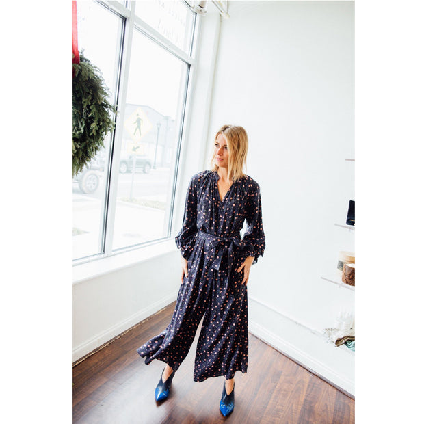 APIECE APART Isla Wide-Leg Printed Jumpsuit Dress S 6