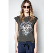 Zadig & Voltaire Weny Compo Skull Strass Tank Top