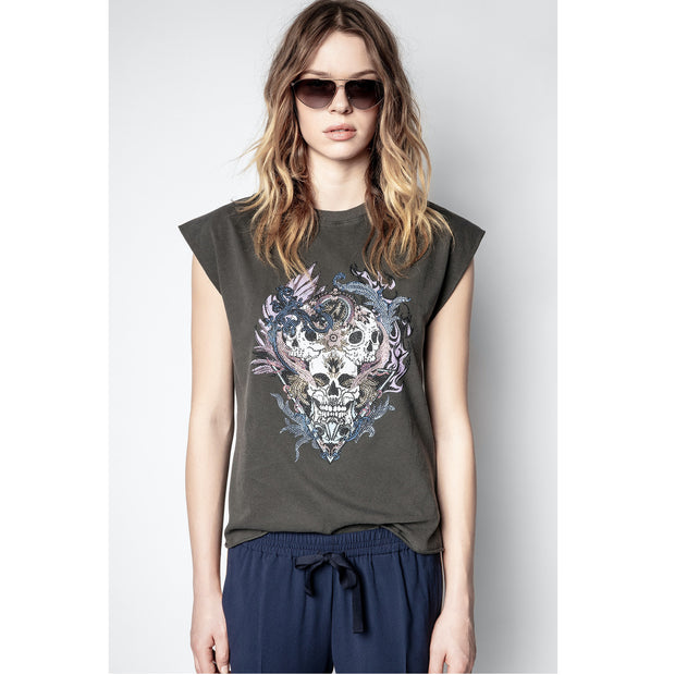 Zadig & Voltaire Weny Compo Skull Strass Tank Top