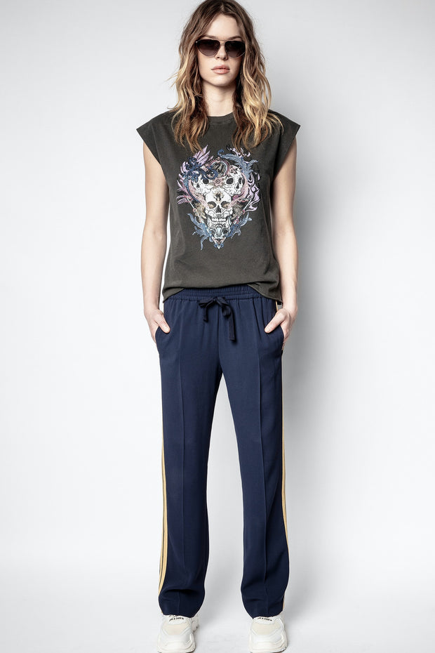 Zadig & Voltaire Weny Compo Skull Strass Tank Top