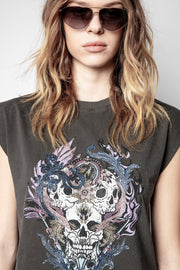 Zadig & Voltaire Weny Compo Skull Strass Tank Top