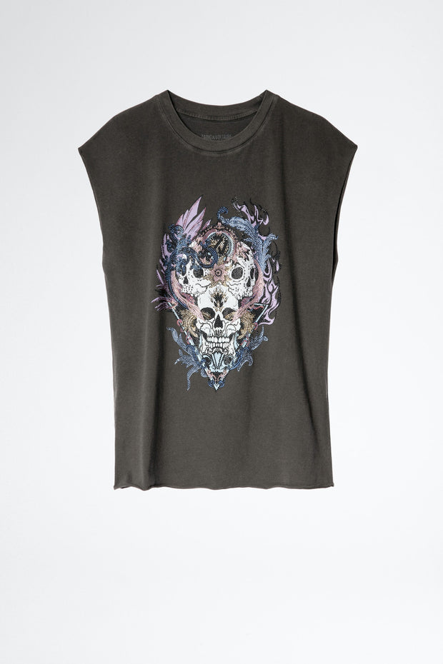 Zadig & Voltaire Weny Compo Skull Strass Tank Top