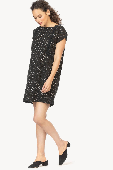 Lilla P Lace Inset Shift Mini Dress