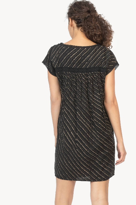 Lilla P Lace Inset Shift Mini Dress