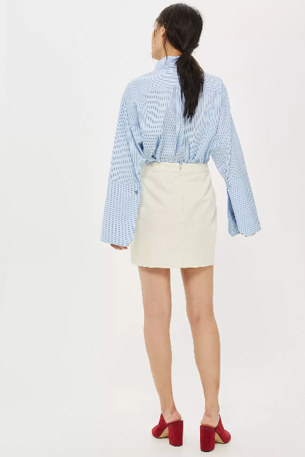 Topshop Floral Embroidered Mini Skirt S