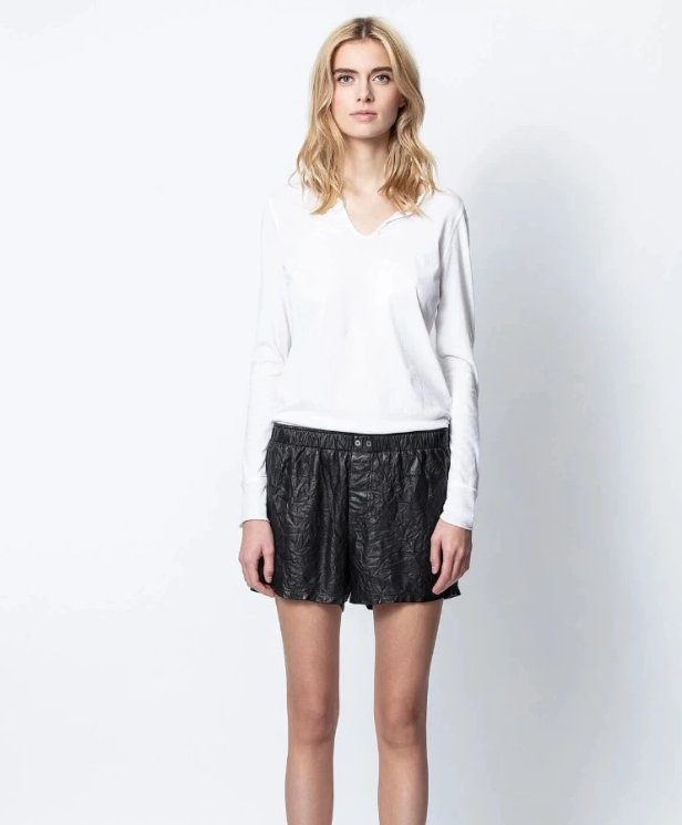 Zadig & Voltaire Tunisien ML Definition Tee T-Shirt Blouse Top