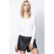 Zadig & Voltaire Tunisien ML Definition Tee T-Shirt Blouse Top