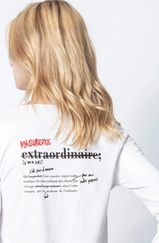 Zadig & Voltaire Tunisien ML Definition Tee T-Shirt Blouse Top