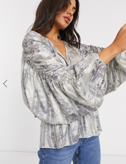 ASOS DESIGN Floral Printed Blouse Top S-6