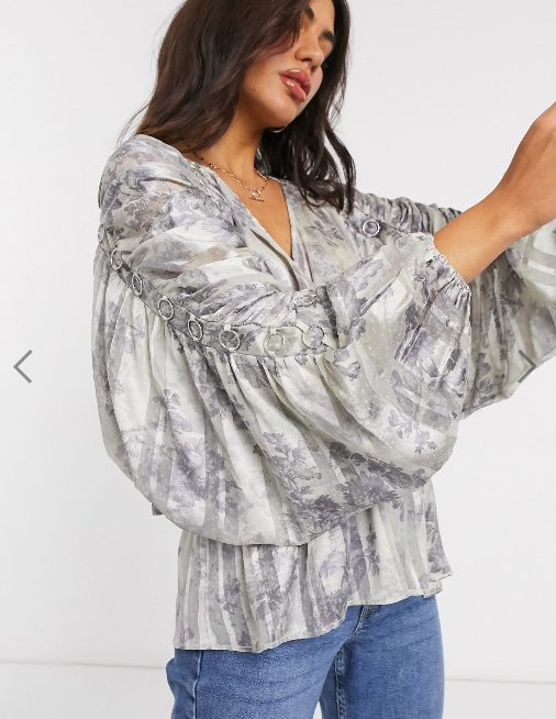 ASOS DESIGN Floral Printed Blouse Top S-6
