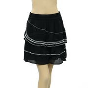 IRO Oviane Layered Embroidered Gauze Mini Skirt