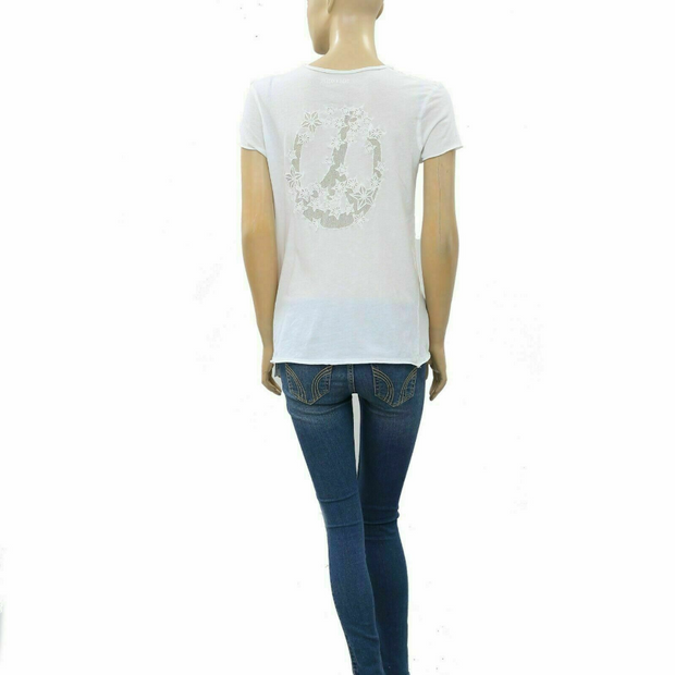 Zadig & Voltaire Story Ashnet Fishnet White T-Shirt Top