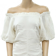 Urban Outfitters Ruched Off Shoulder Mini Dress XS