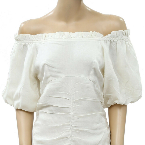 Urban Outfitters Ruched Off Shoulder Mini Dress XS