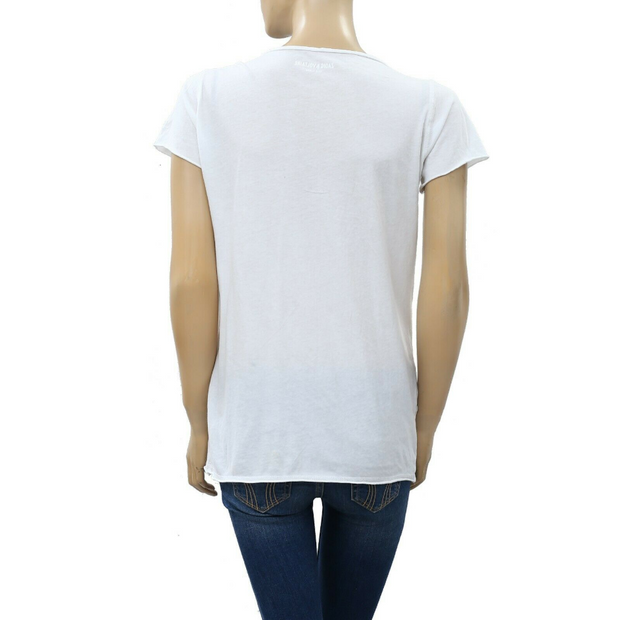 Zadig & Voltaire Tunisien MC Skull Strass T-Shirt Tunic Top