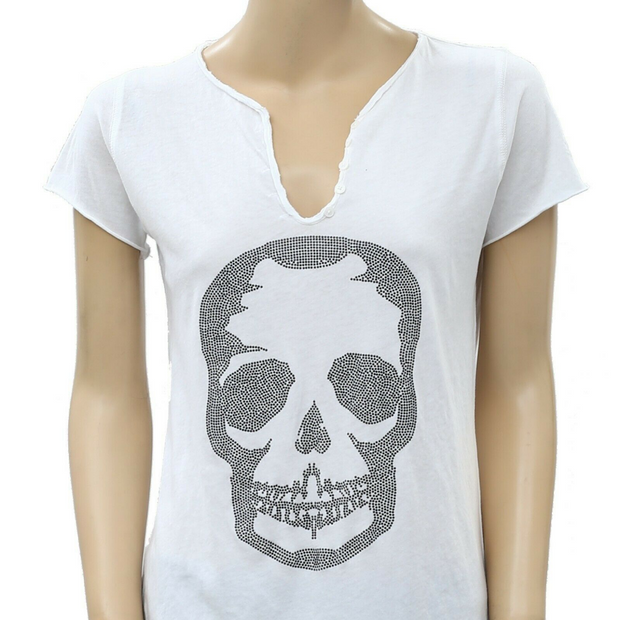 Zadig & Voltaire Tunisien MC Skull Strass T-Shirt Tunic Top