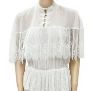 Love & Lemons Elegant Lace Ruffle Mini Dress S