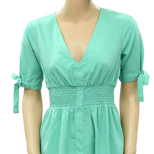 Valencia & Vrine Smocked Tunic Mini Dress XS