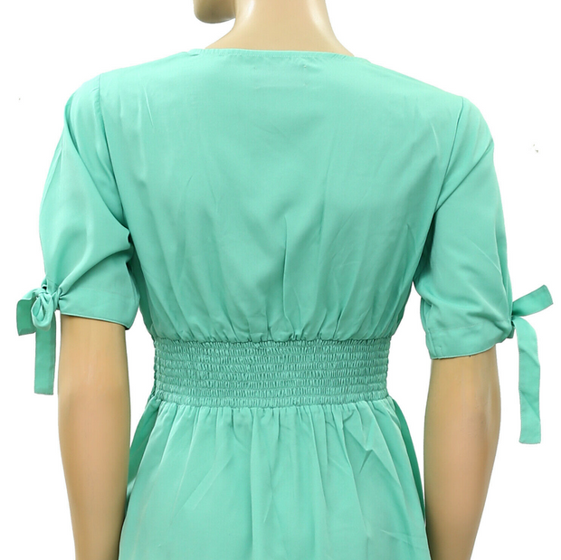 Valencia & Vrine Smocked Tunic Mini Dress XS