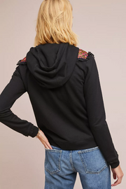 Akemi + Kin Anthropologie Embroidered Terry Hoodie Top S