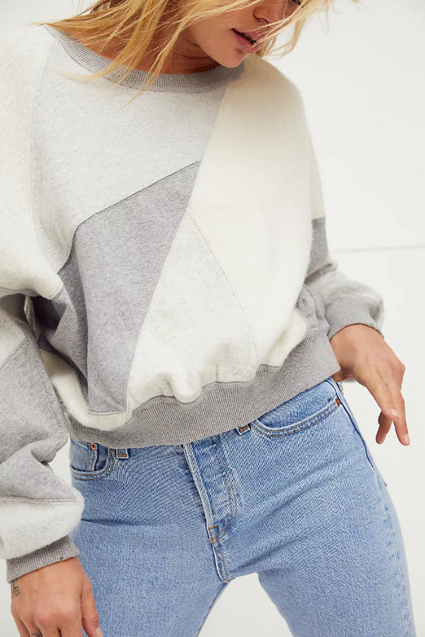 Free People We The Free Touch Of Grey Cropped Pullover Top