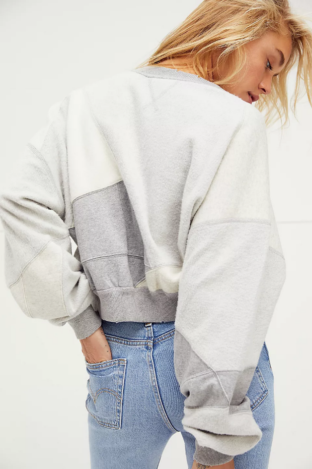 Free People We The Free Touch Of Grey Cropped Pullover Top