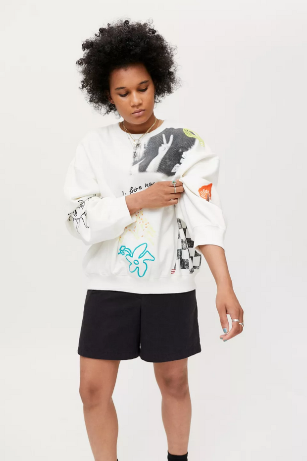 BDG Urban Outfitters Dennis Embroidered Crew Neck Sweatshirt Top